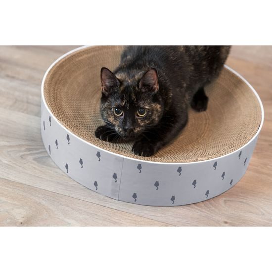 LILLY kulatý škrabací pelech s katnipem, ø 45 × 10 cm, karton, lila