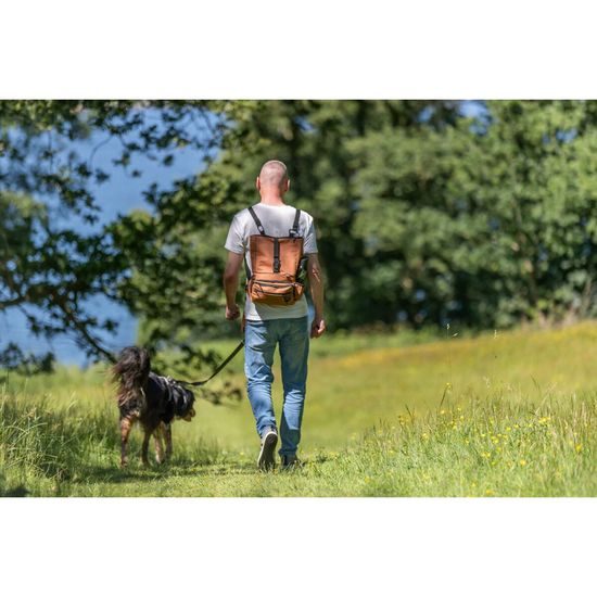 ROLLTOP 2v1, multifunkční batoh i ledvinka, bavlna/polyester, rezavá