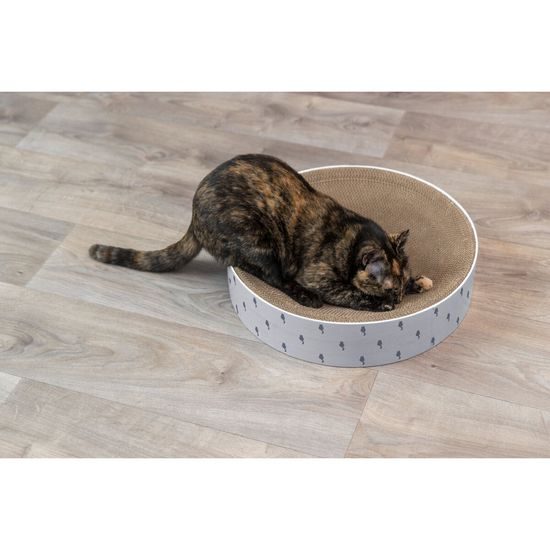 LILLY kulatý škrabací pelech s katnipem, ø 45 × 10 cm, karton, lila