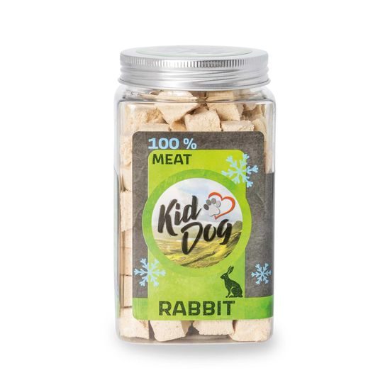 KIDDOG Super Premium 100% freeze dried RABBIT CUBES - čistá králičí svalovina sušená mrazem 70 g