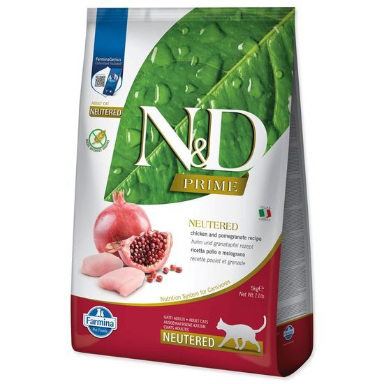 KRMIVO N&D PRIME CAT NEUTERED - CHICKEN & POMEGRANATE ADULT 5KG