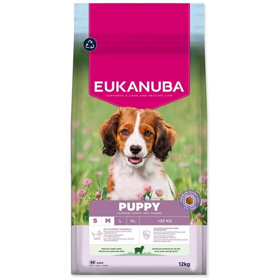 Krmivo EUKANUBA Puppy Small & Medium rich in lamb 12 kg