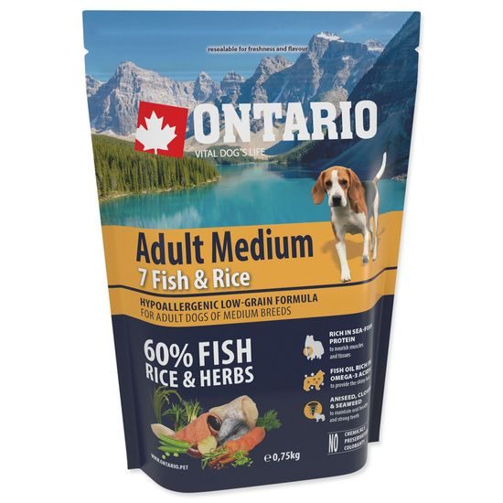 ONTARIO Dog Adult Medium Fish & Rice