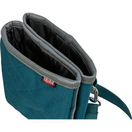 TWIN, taštička na pamlsky, 15 x 18 x 2,5 cm, bavlna/polyester, petrolejová