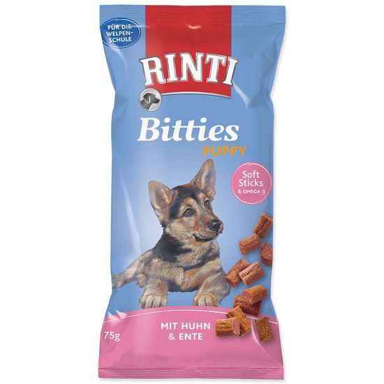Pochoutka RINTI Extra Bitties Puppy kuře + kachna