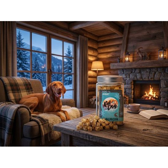 KIDDOG Super Premium 100% freeze dried SALMON CUBES - čisté maso z lososa, sušené mrazem 80 g