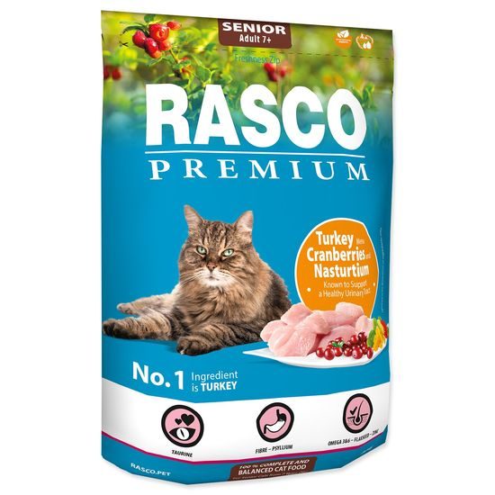RASCO Premium Cat Kibbles Senior, Turkey, Cranberries, Nasturtium