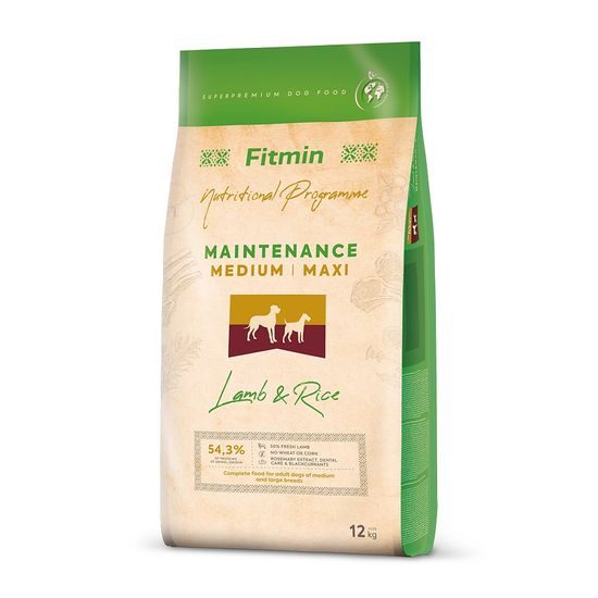 Fitmin kompletní krmivo pro psy Medium Maxi Lamb&Rice 12 kg