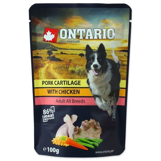 Kapsička ONTARIO Dog Pork Cartilage with Chicken in Broth
