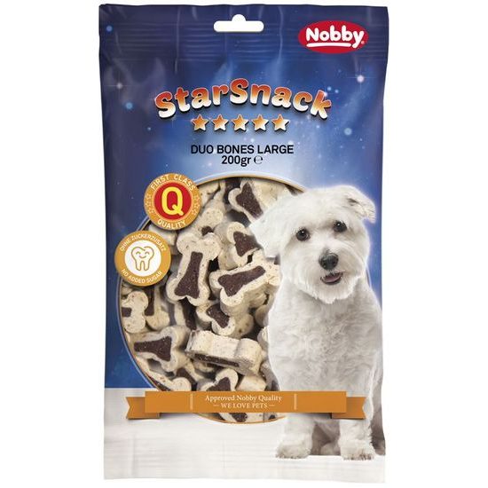 Nobby StarSnack Duo Bones velké kostičky jehně+rýže 200g