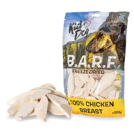 KIDDOG B.A.R.F. 100 % Chicken Breast freeze dried - čisté maso sušené mrazem 220 g