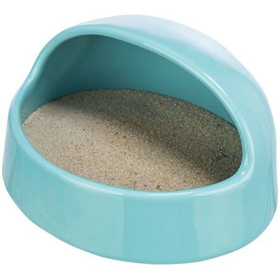 Písková lázeň pro myši/křečky, keramika, 16x8x14 cm, tyrkysová