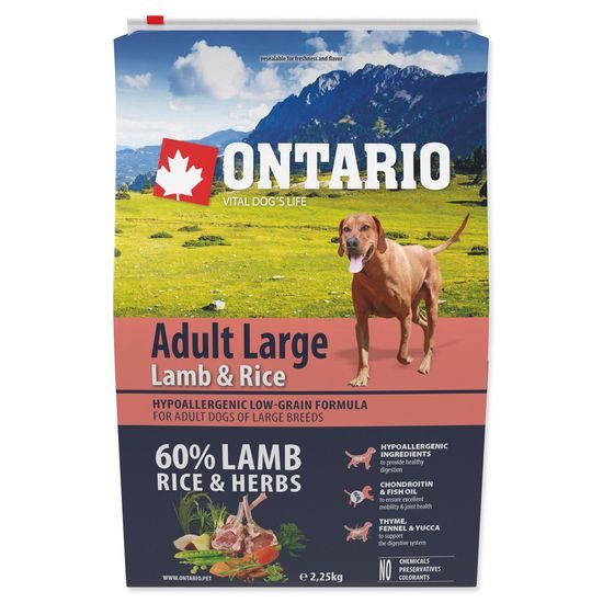 ONTARIO Dog Adult Large Lamb & Rice & Turkey