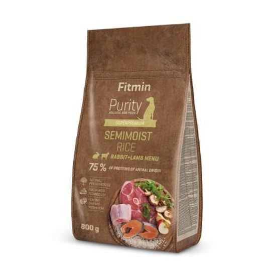 Fitmin kompletní krmivo pro psy Purity Rice Semimoist Rabbit&Lamb 0,8 kg