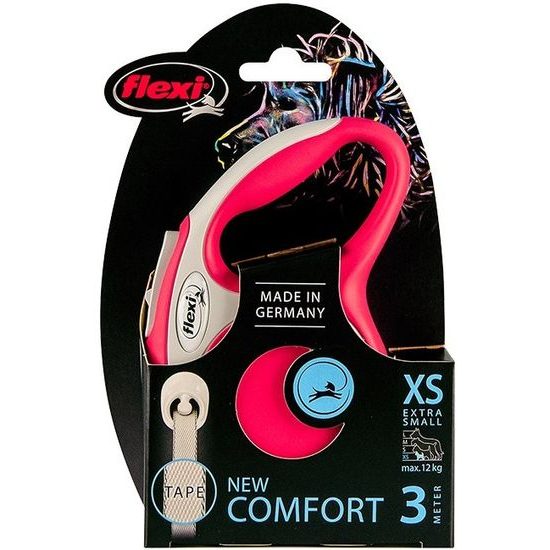 Flexi New Comfort XS vodítko pásek 3m/8kg červená