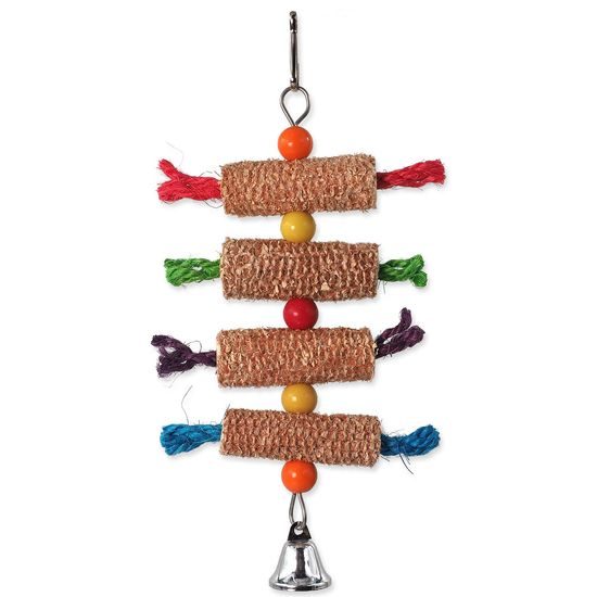 Hračka BJ závěsná klasy se zvonečkem barevná 27x16cm