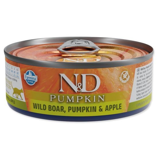 KONZERVA N&D CAT WILD BOAR, PUMPKIN & APPLE 70 GR