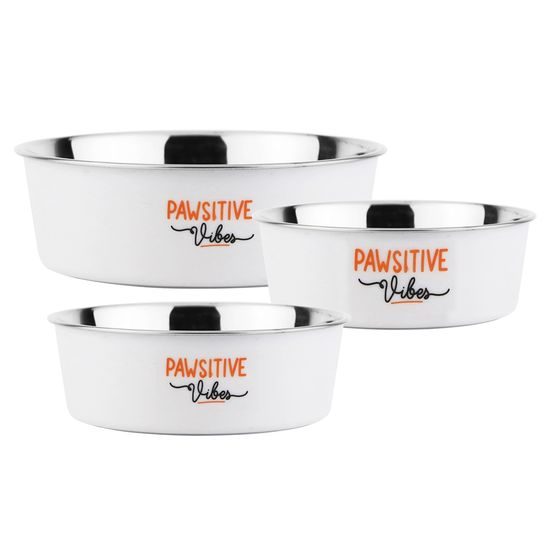 Nobby nerezová miska s plastovým opláštěním PAWSITIVE Vibes 500ml