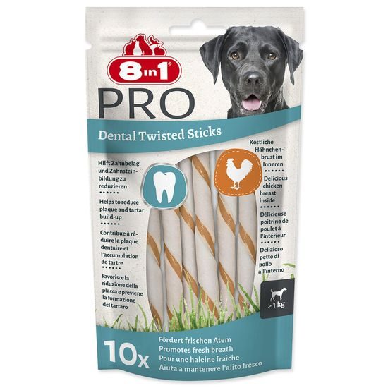 Tyčinky 8in1 Dental Delights kroucené žvýkací