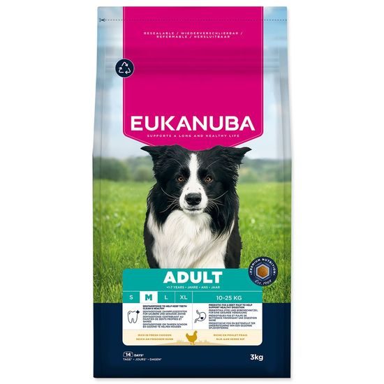 Krmivo EUKANUBA Adult Medium rich in fresh chicken 3 kg