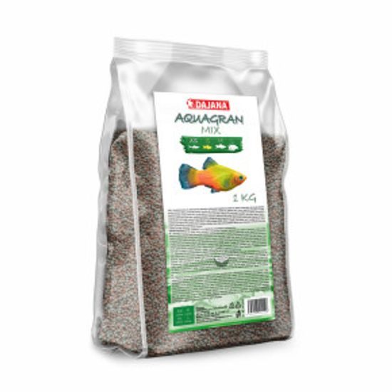 Dajana Aquagran Mix granulované krmivo pro akvarijní ryby, velikost S (0,9 mm), 1 kg, pro všechny druhy všežravých a býložravých tropických akvarijních ryb