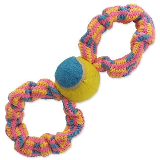 Přetahovadlo DOG FANTASY osmička barevné + tenisák vzor 2 - 27 cm