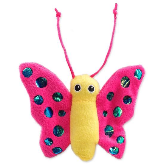 Hračka MAGIC CAT motýl plyšový s catnipem mix 13 cm