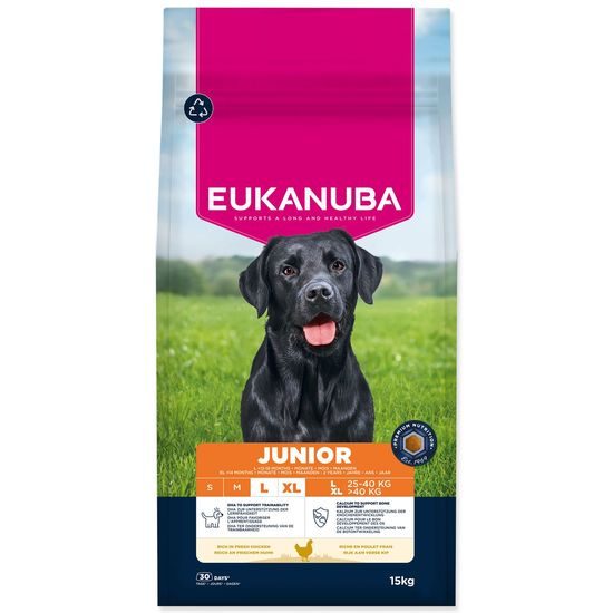 Krmivo EUKANUBA Junior Large rich in fresh chicken 15 kg
