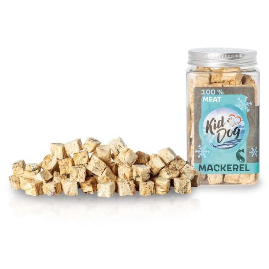 KIDDOG Super Premium 100% freeze dried MACKEREL CUBES - čisté maso z makrely, sušené mrazem 60 g