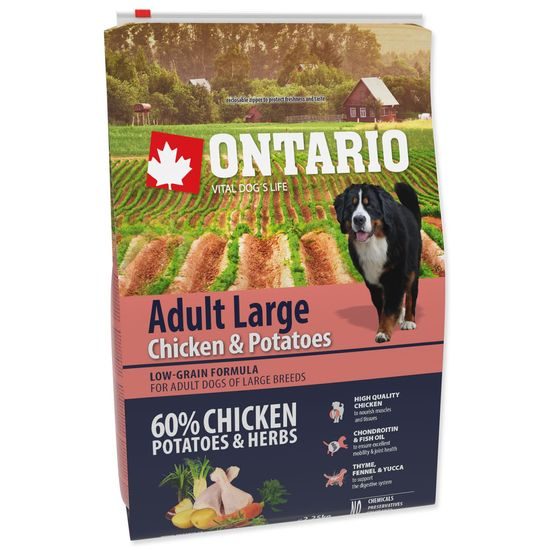ONTARIO Dog Adult Large Chicken & Potatoes & Herbs
