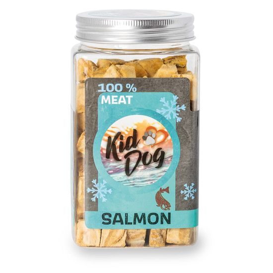 KIDDOG Super Premium 100% freeze dried SALMON CUBES - čisté maso z lososa, sušené mrazem 80 g