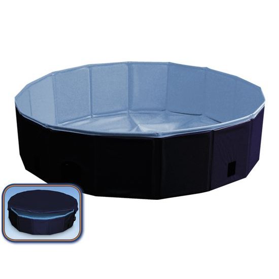 Nobby bazén pro psa skládací modrý s krytem M 120x30cm