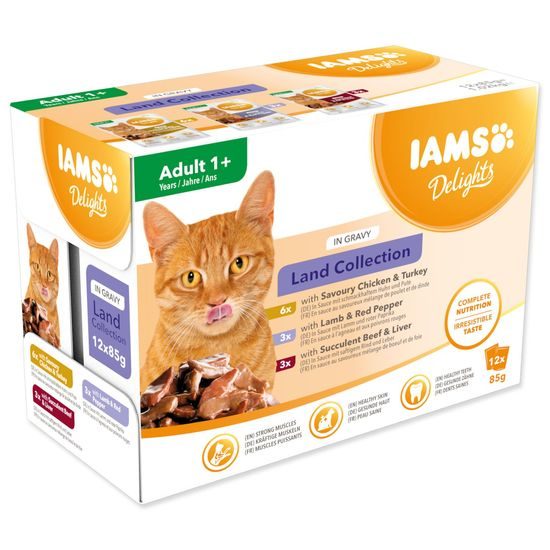 Kapsičky IAMS Cat výběr ze suchozemských mas v omáčce multipack