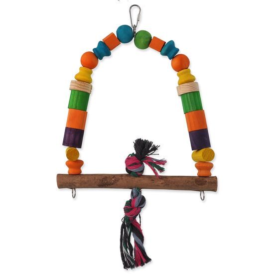 Houpačka BJ dřevená s uzlem barevná 32 cm