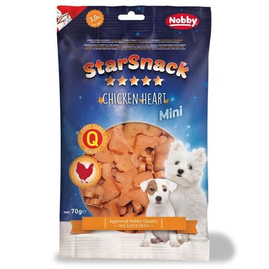 Nobby StarSnack Mini Soft Chicken Heart kuřecí pamlsky pro psy 70g