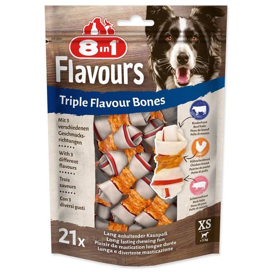 Kosti žvýkací 8in1 Triple Flavour XS