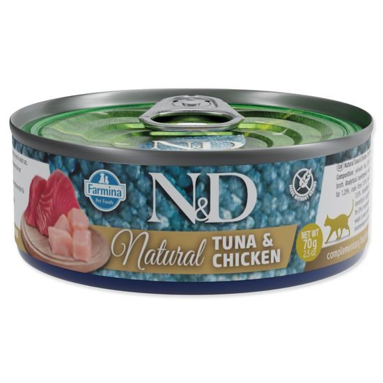 KONZERVA N&D CAT NATURAL TUNA & CHICKEN 70 GR