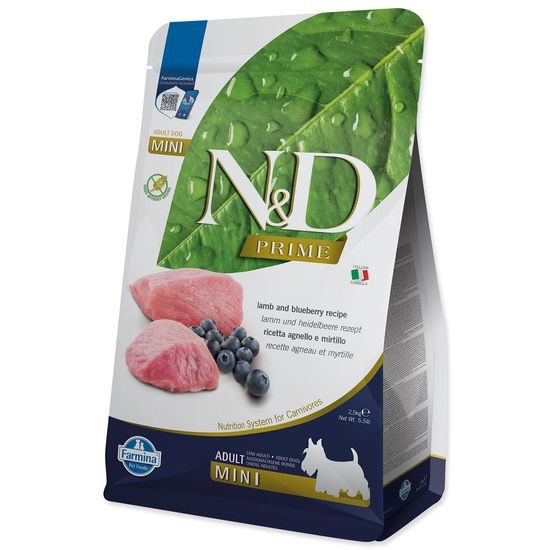 KRMIVO N&D PRIME DOG LAMB AND BLUEBERRY ADULT MINI 2.5KG