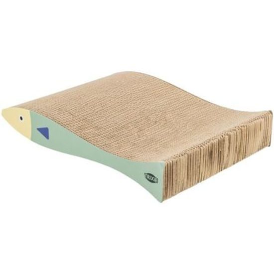 Škrabací karton "ryba", catnip, 2 ks, 40 x 30 x 11 cm, mátová/krémová