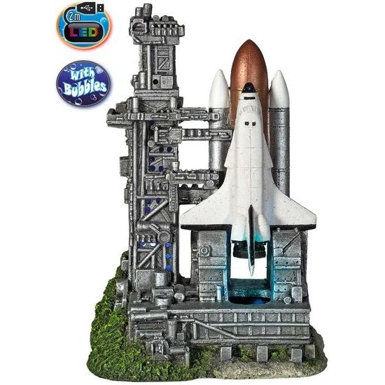 Nobby akvarijní dekorace raketoplán s LED a vzduchováním 17 x 13,5 x 24,8 cm