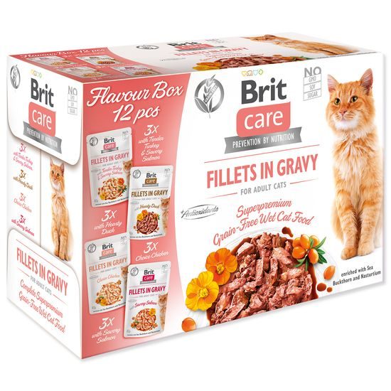 BRIT Care Cat Flavour box Fillet in Gravy 4 x 3 ks