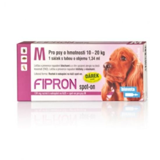 Antiparazitní spot-on pro střední psy Fipron, 10 až 20 kg, 1,34 ml