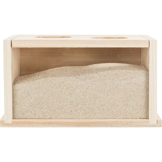 Písková lázeň, pro myši/křečky, dřevěná, 22 x 12 x 12 cm