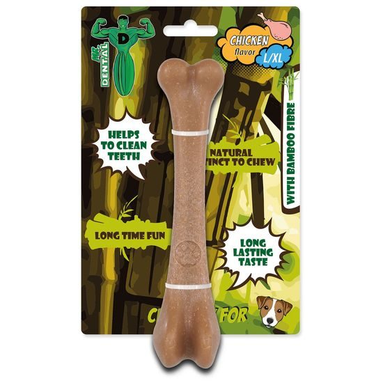 Hračka Mr.DENTAL žvýkací bambone kost kuřecí L/XL