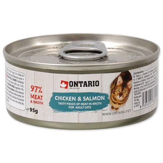 Konzerva ONTARIO Cat Chicken Pieces + Salmon