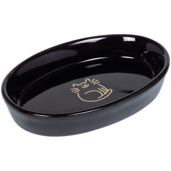 Nobby GOLDEN CAT oválná keramická miska černá