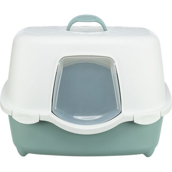 Toaleta pro kočky DAVIO TOP, 56 x 39 x 39 cm, zelená/bílá