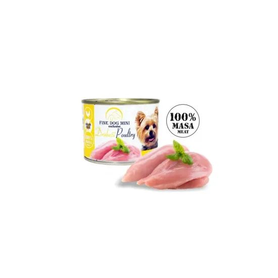 Fine Dog MINI Exclusive konzerva pro psy drůbeží 100% masa 200g