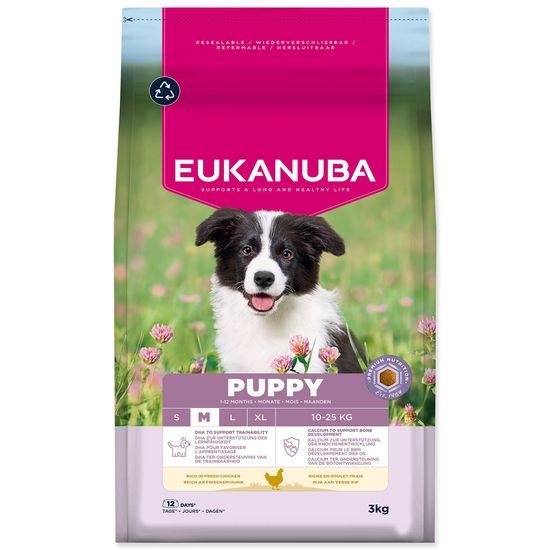 Krmivo EUKANUBA Puppy Medium rich in fresh chicken 3 kg