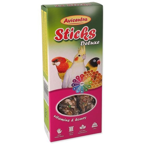 Tyčinky AVICENTRA vitamíno-medové pro malé papoušky